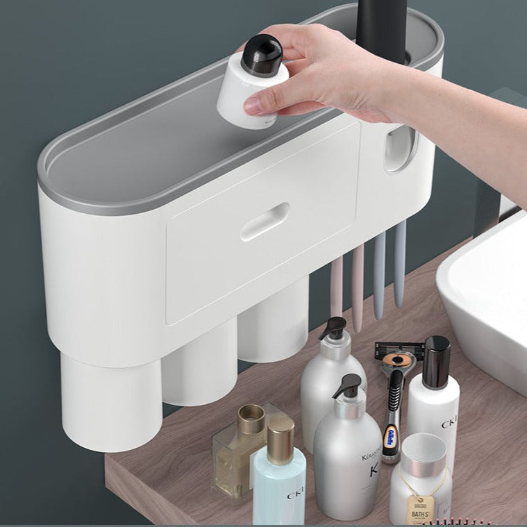 Magnetic 2 Cups Toothbrush Holder